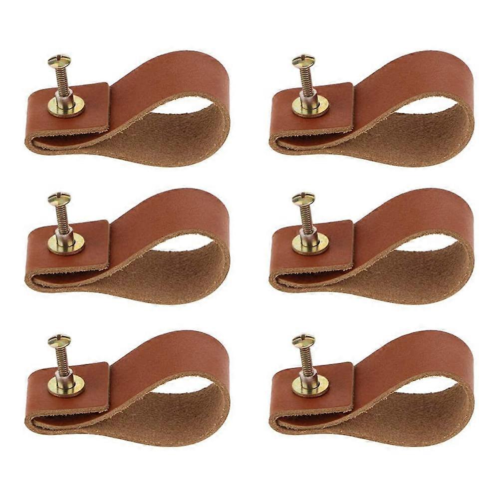 Drawer Pulls for Home 6Pcs Light Brown Wardrobe Door Handles