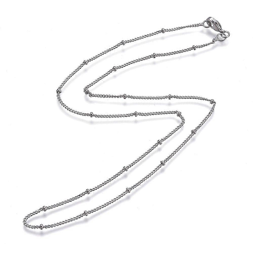 Brass Satellite Chains Necklaces Platinum 17 inch