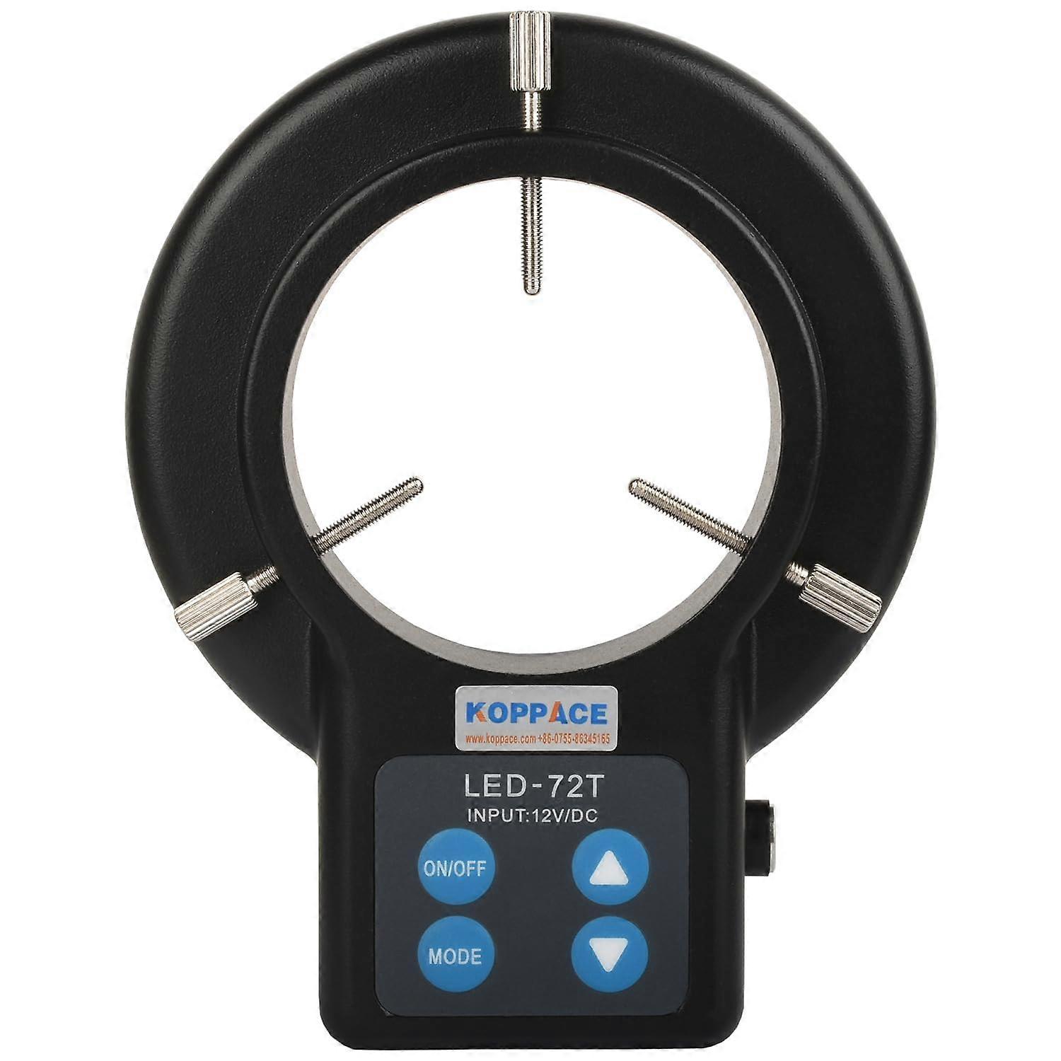 61mm Adjustable Microscope Ring Light with 72 LED Beads, QuadSide Control for Lab and Education