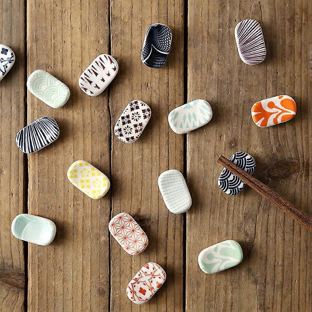 Assorted Color Chopstick Rest Ceramic Holder for 5Pcs Table Use