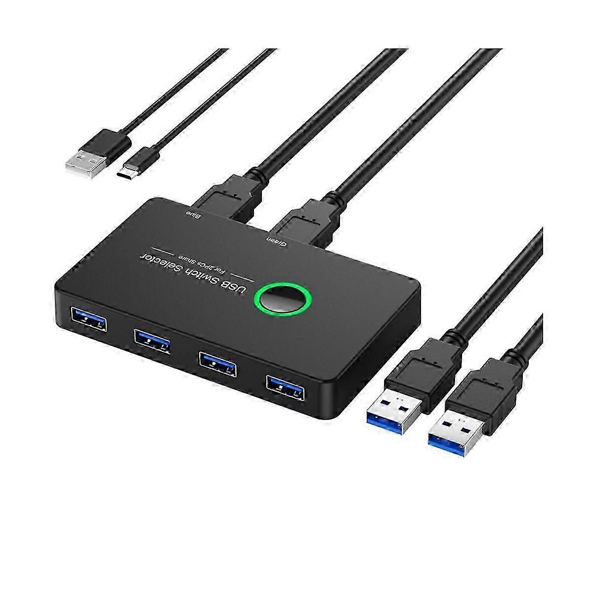 USB KVM Switch USB 3.0 KVM USB Switcher for Keyboard Mouse Printer Mi Box 2Pc Port Sharing 4Pcs Dev