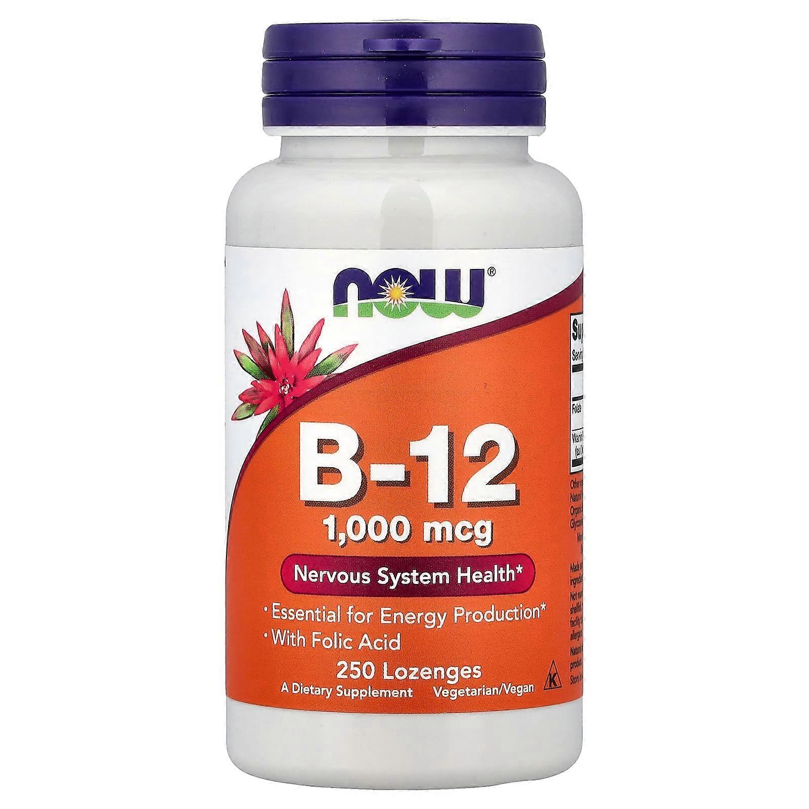 NOW Foods, B-12, 1,000 mcg, 250 Lozenges