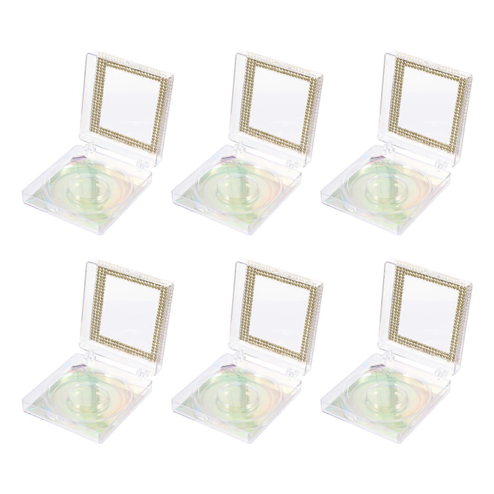 False Eyelash Packaging Box for Storage 6Pcs Glitter Square Eyelash Boxes