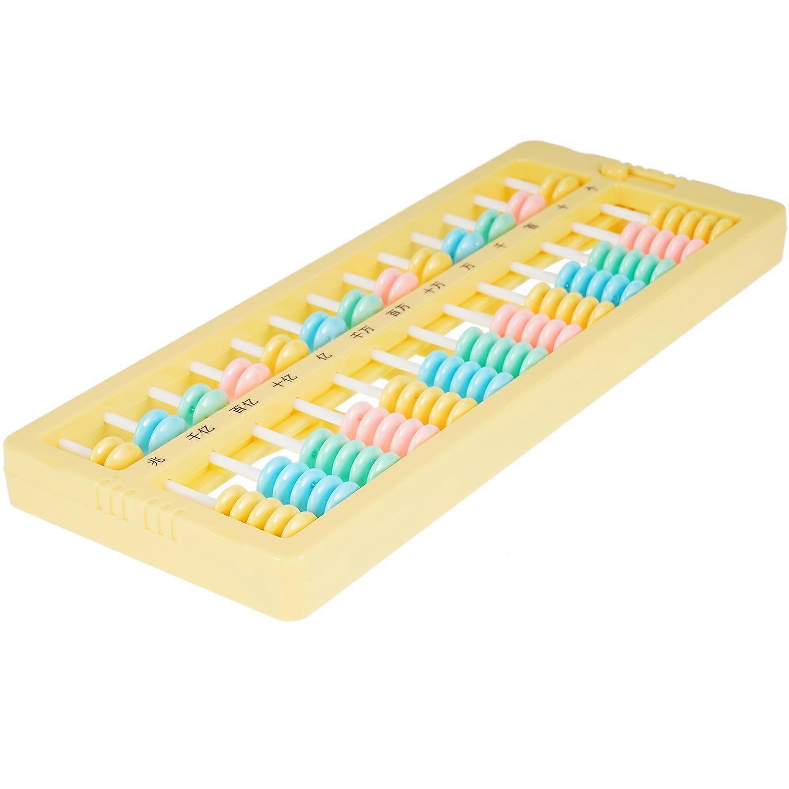 Math Tool Pupil Counting Frame for Kids Educational Yellow