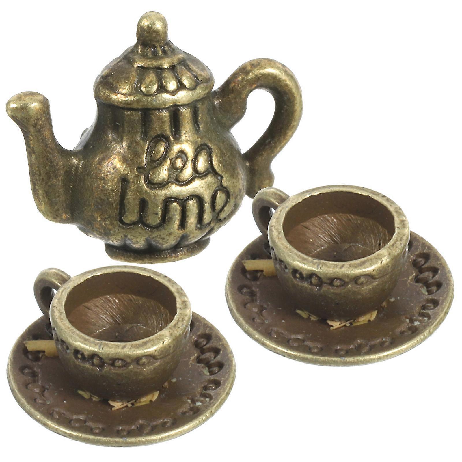 Decorative Mini Teapot Mini Metal Tea Kettle for Decor 1Set