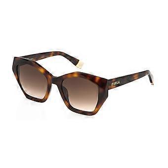 Sunglasses Furla SFU885 0752 AVANA SCURA LUCIDA 54/20/140 WOMAN