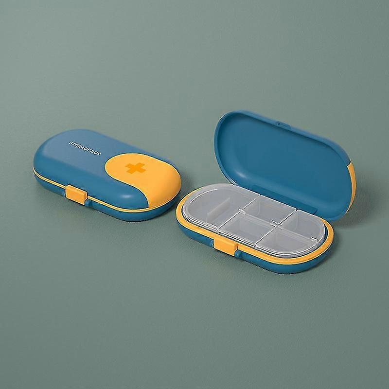 Sealed Split Multi-function Medicine Cutter Pill Box 1 Piece Blue new