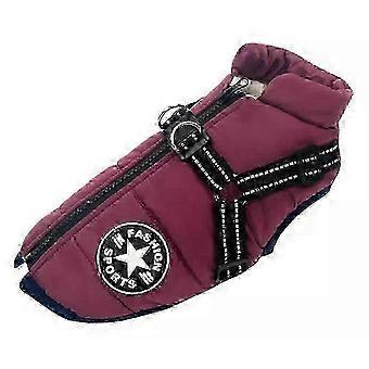 Winter WaterResistant Reflective Warm Dog Coat with Harness for Pets -db