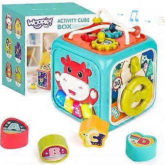 WOOPIE BABY Interaktiv Sensorisk Kub Pedagogisk Montessori-Sorterare 6 i 1