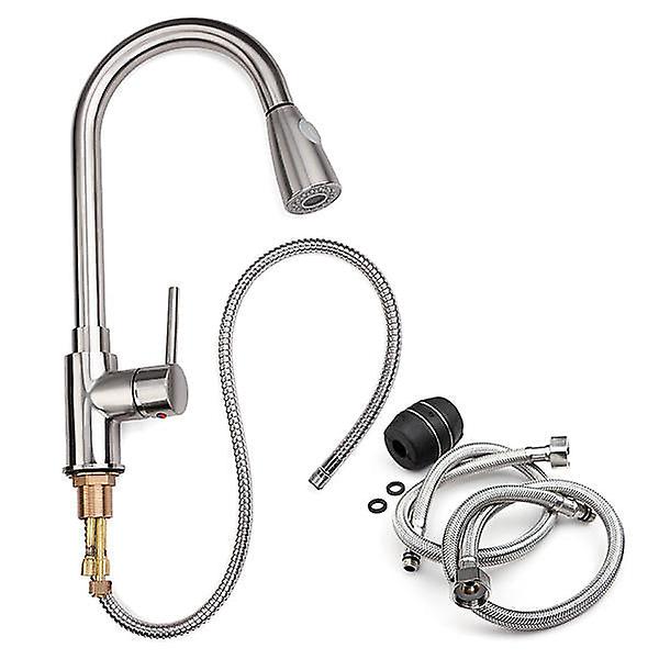 GreenZech Cuivre Levier Unique Extractible Rinceuse Cuisine Mitigeur Robinet Brossé Salle De Salle D