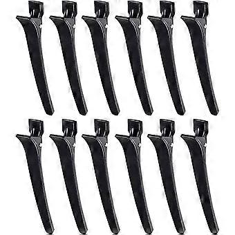 12 Pcs Sectioning Clips Hair Sectioning Clip Clamps Black Alligator Plastic Hairdresser Clips for Hairdressing Styling Salo,Style 1