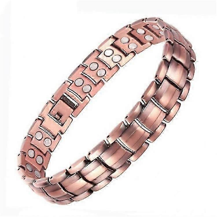 Herr Armband Magnetterapi Artrit Smärtlindring Ren Solid Koppar Armring
