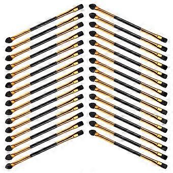 Eye Shadow Brush For Women 30Pcs Double-Headed Makeup Application Tools Daily Use Golden Color