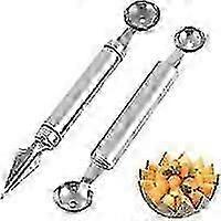 ZWS-2 Outils de sculpture de fruits : éplucheur, cuillère à melon, couteau à fruits 2 en 1, coupe-salade multifonction en acier inoxydable avec découpeur.