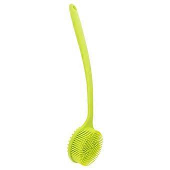 Washing Brush Simple Long Handle Bath Brush for Bathing Green Silicone