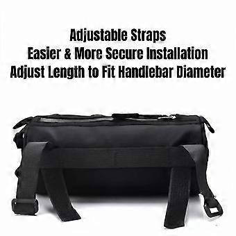 Nylon Bicycle Handlebar Bag, High Capacity Adjustable Cylinder Front Frame Tube Bag with Multi-Compartment and Elastic Fixing System for Cycling Essen