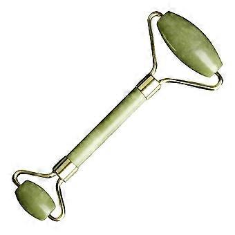 Jade roller voor gezicht en hals, dubbele kwarts massager om zwellingen te verminderen en de serumopname te verbeteren.