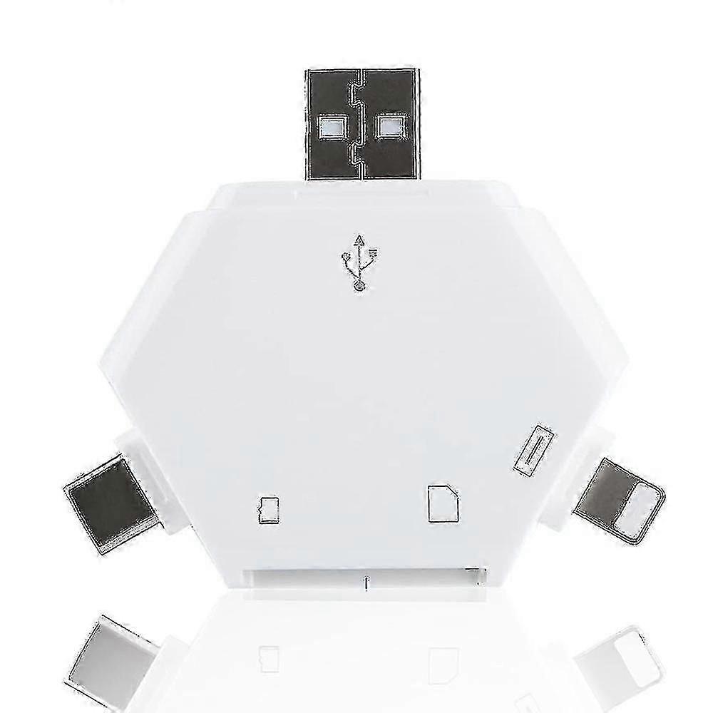 1pcs Sd Card Reader 5 In 1 Otg Card Reader Portable Memory Card Reader