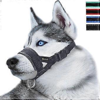 Head Strap Dog Muzzle Anti-Takeoff Design by Paws for Small Medium Large Dogs Size S Black Secure Fit Muzzle SZ