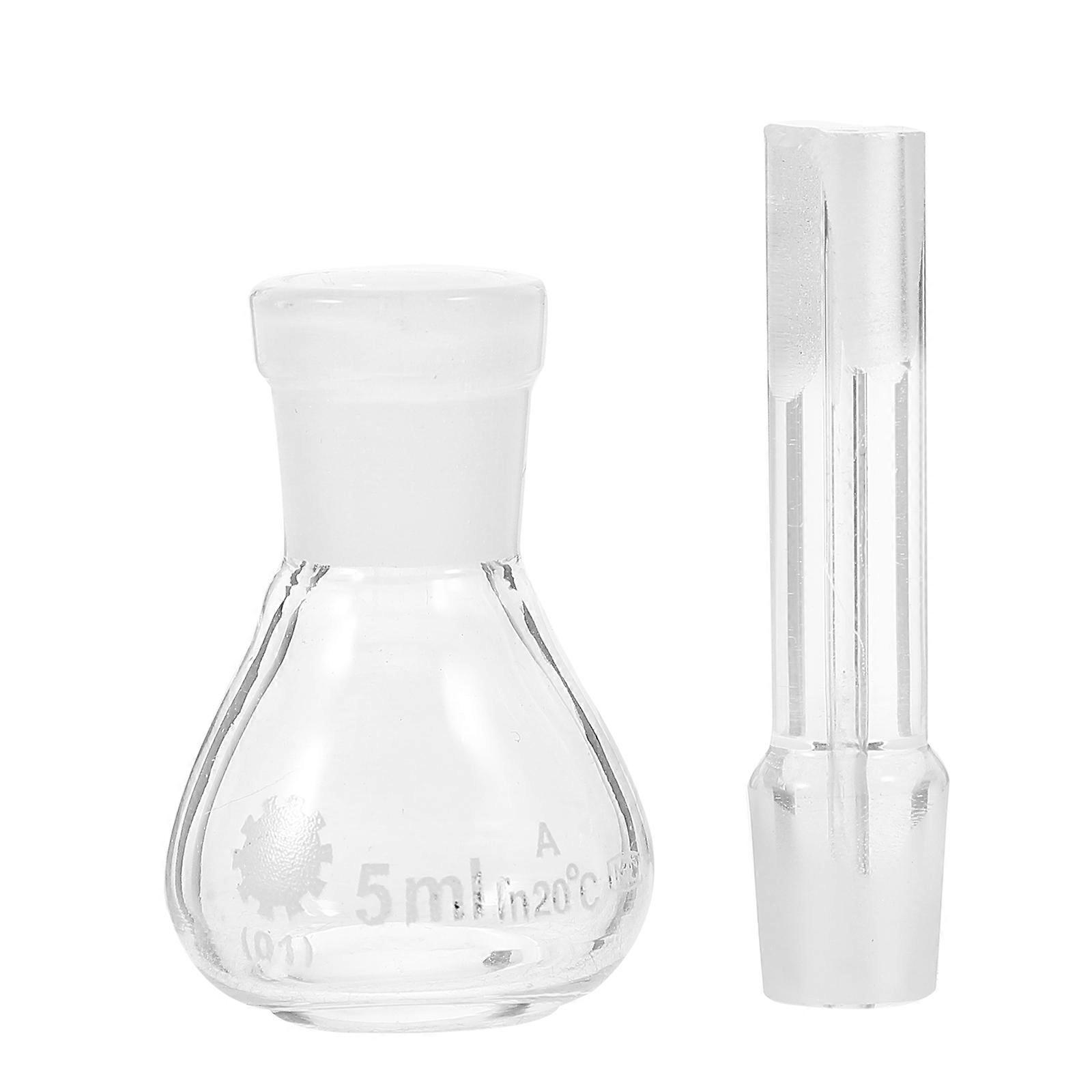 Gravity Bottle Glass Pycnometer with Perforated Stopper Empty Lab Bottle(5ml)
