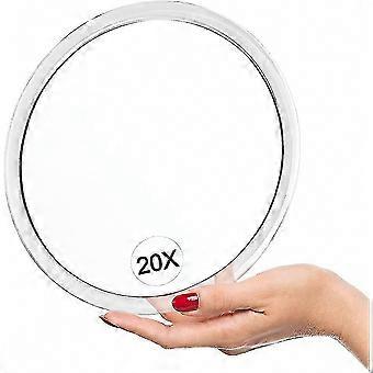 Magnifying Mirror with Suction Cups, 20x Magnification, 16.2cm Round for Makeup Application and Removal