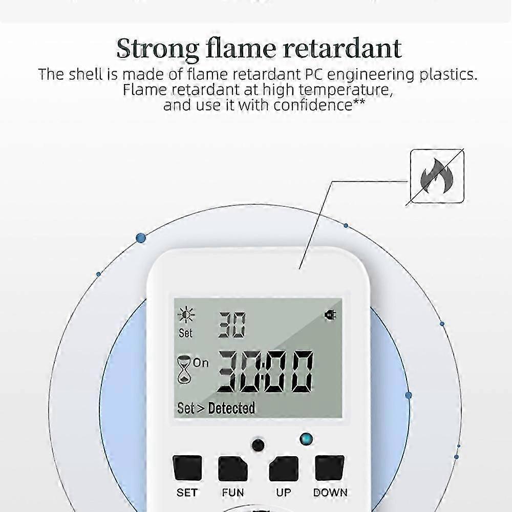 Multifunctional Digital Light Controlled Timer Socket Cycle Programmable Digital Timer Outlet Switch-EU Plug