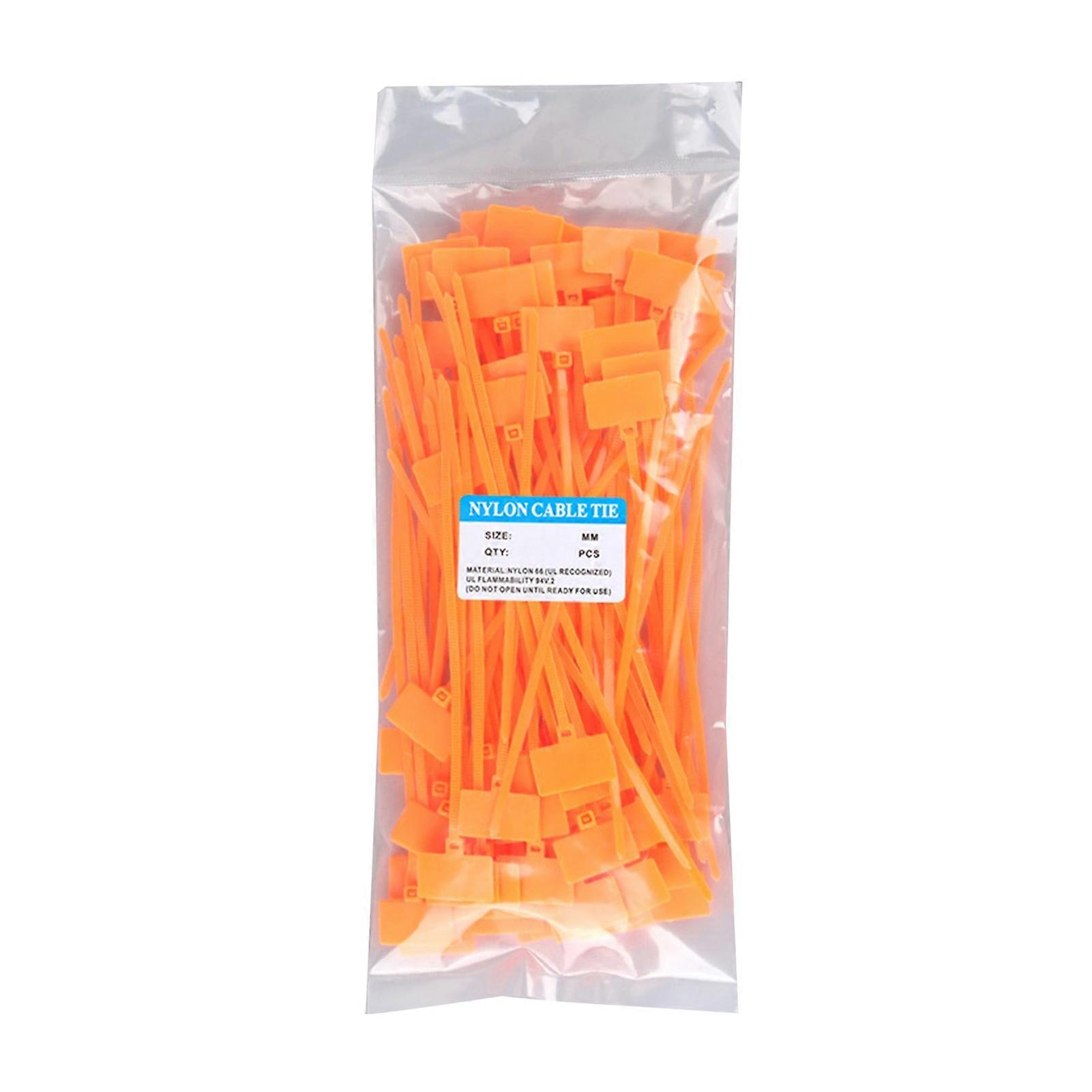 Write-On Marker Cable Ties - 100 Pack Self-Locking - for Ethernet Network Cables