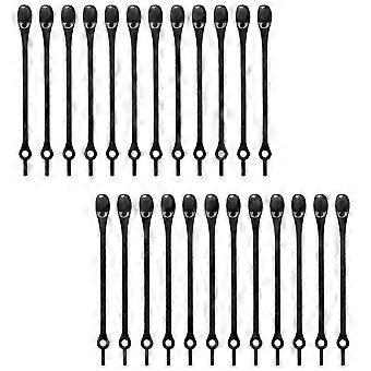 24 Stück faule Schnürsenkel, wasserdichte bindefreie elastische Schnürsenkel, keine Bindeschnürsenkel für Kinder und Erwachsene, tragbare Silikon-Schnürsenkel für Laufschuhe, schwarz