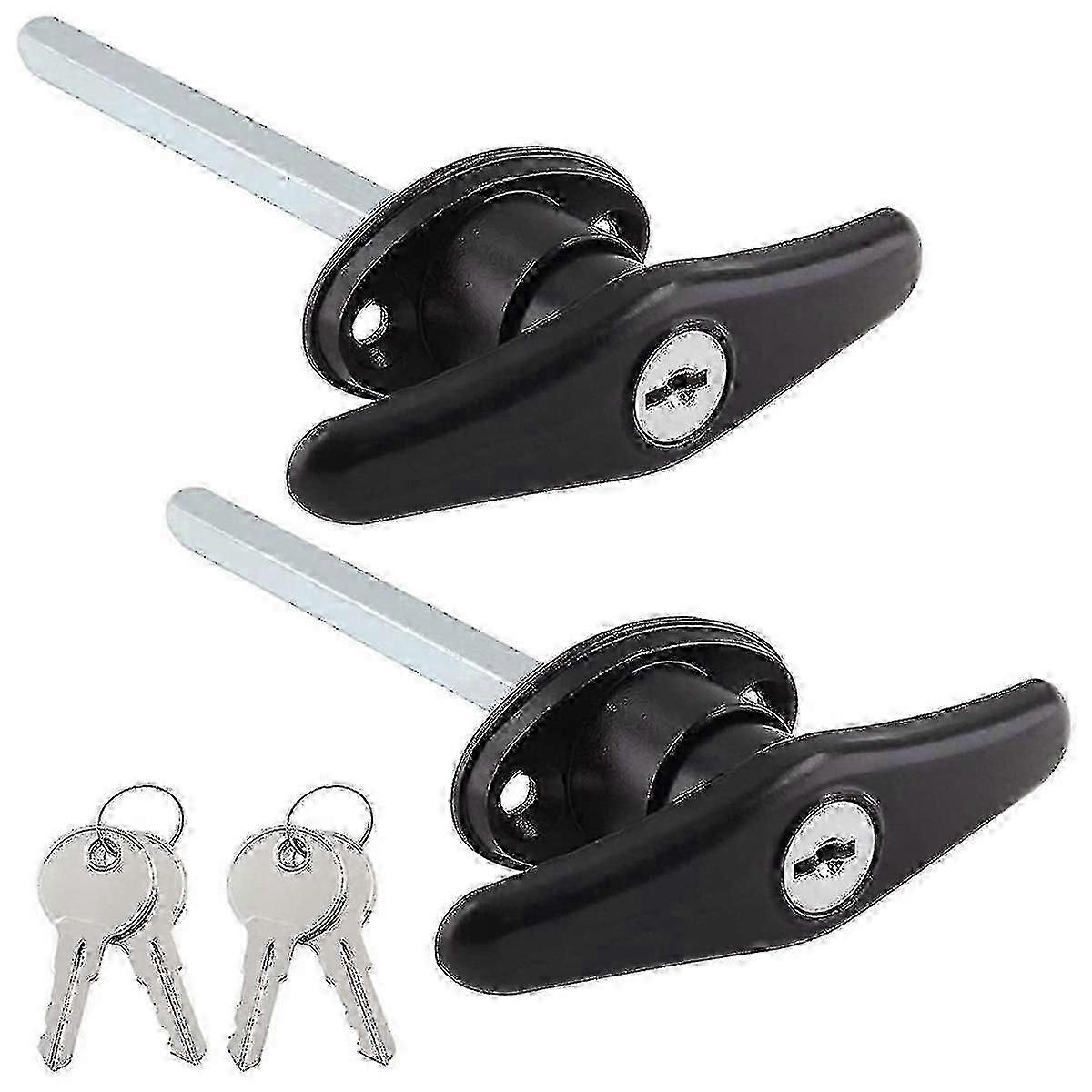 Camper Topper Lock T-Handle Truck Cap Locking Hardware with Matching Keys Set