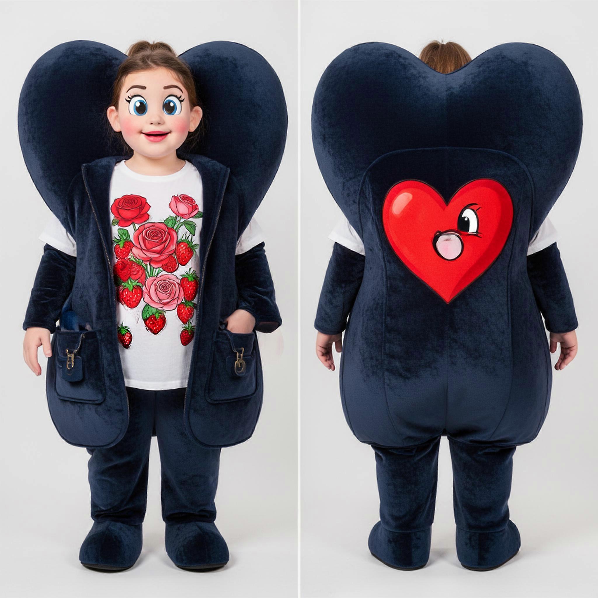 MASTICOT Navy Plush Heart Mascot