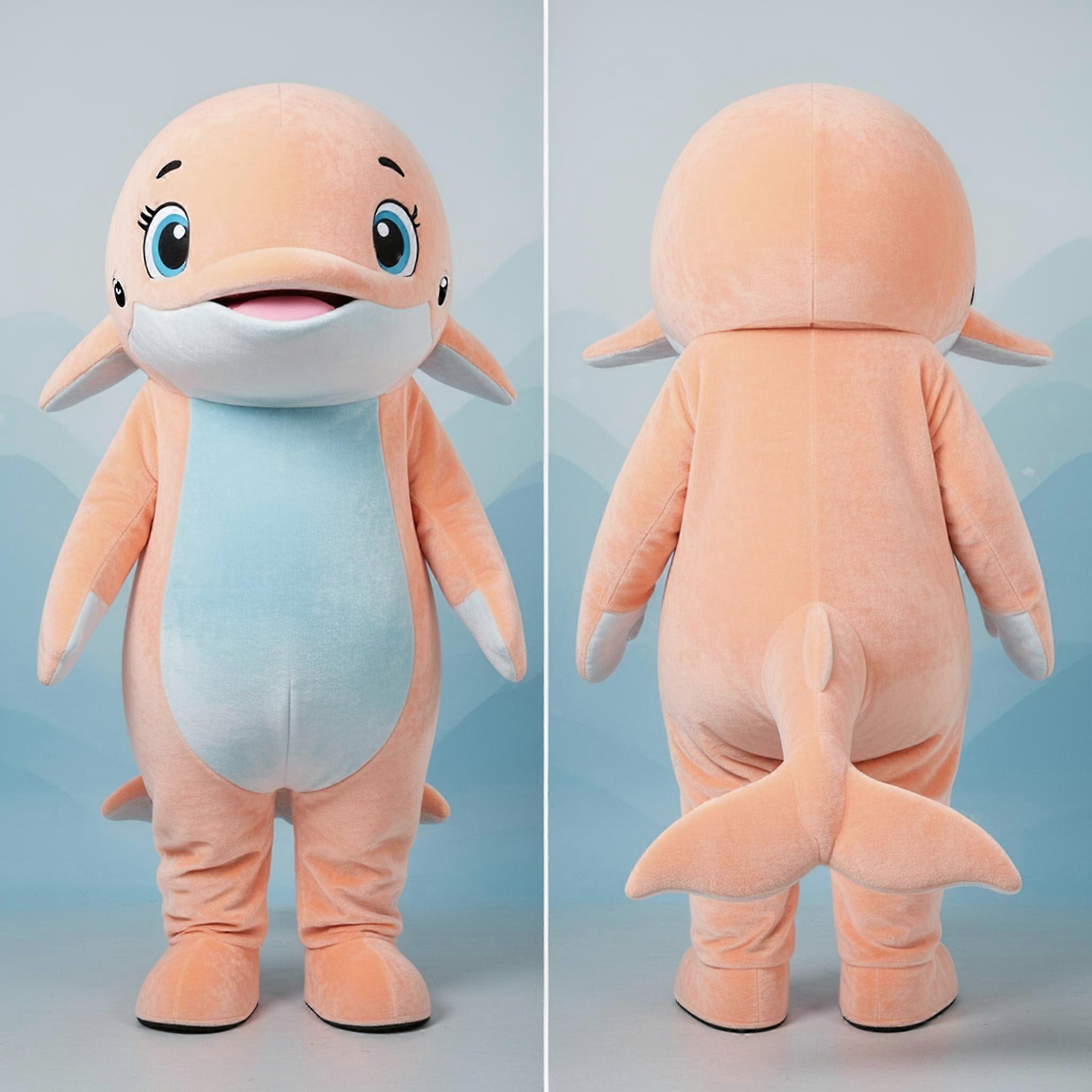 MASTICOT Peach Broad Shouldered Humpback Whale Mascot