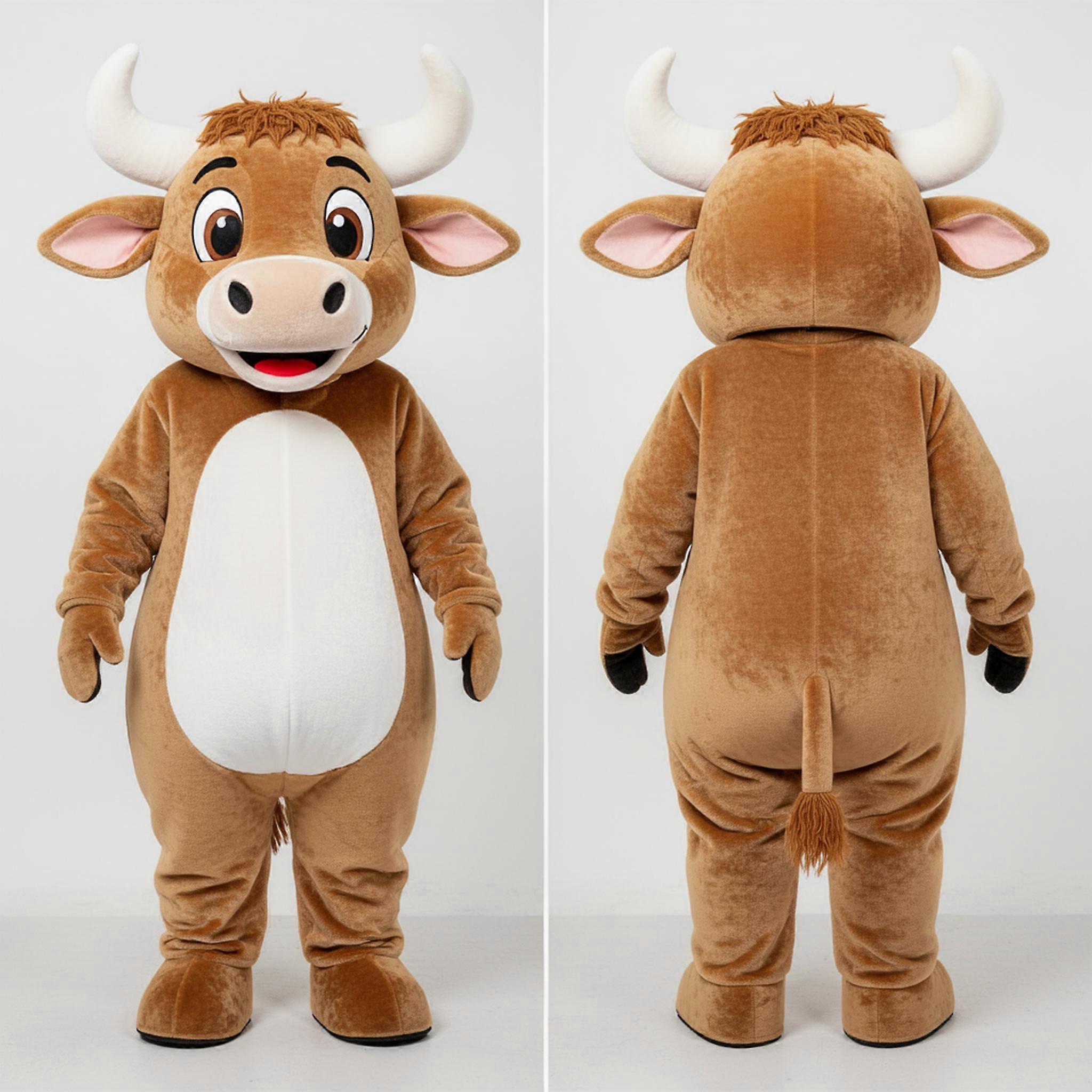 MASTICOT Tan Cream Cartoon Zebu Mascot