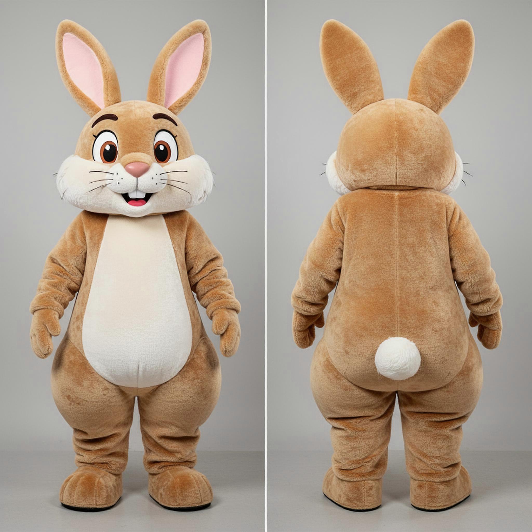 MASTICOT Tan Velvety Wild Rabbit Mascot