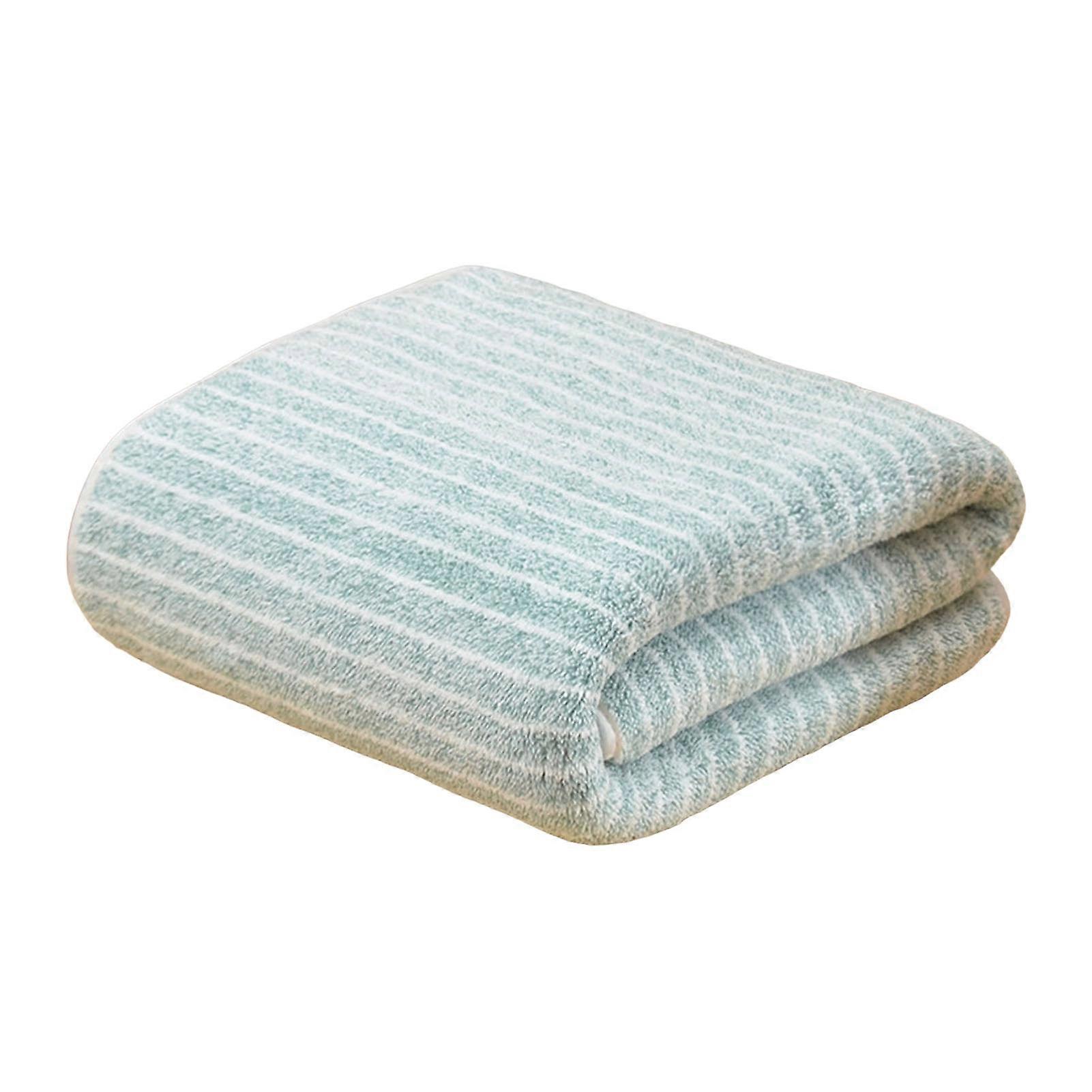 Fleece Bath Towel, Ultra Soft Quick Drying with Striped Pattern for Spa
