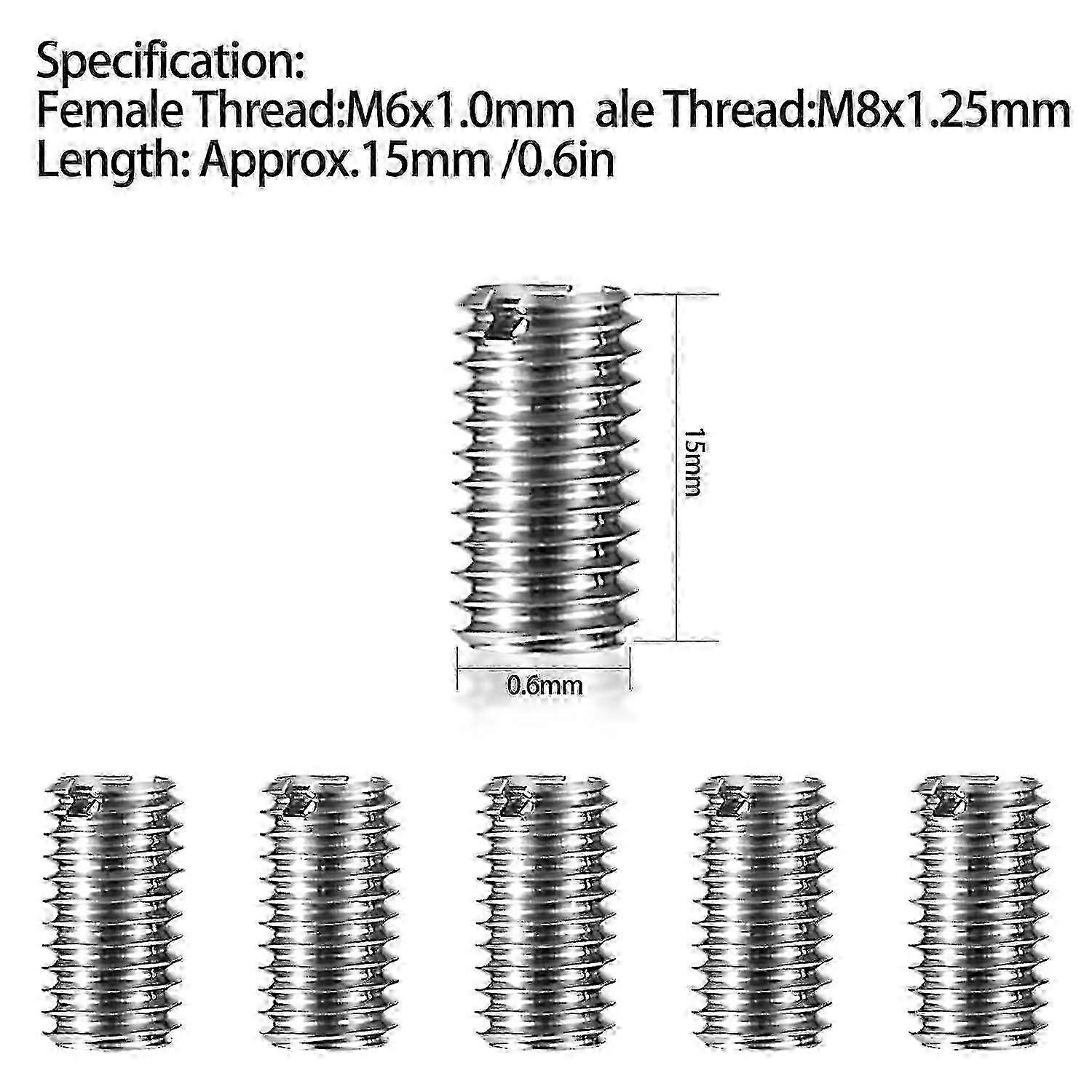 20 Pcs Thread Inserts Kit - M8 To M6 Thread Reducer f26