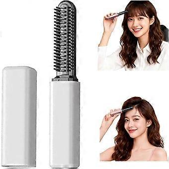Mini Hair Straightener for Bangs, 2026 New Mini Cordless Straightener, USB TypeC Rapid Heating Styling Brush, Portable Hair Straightener for-wj1