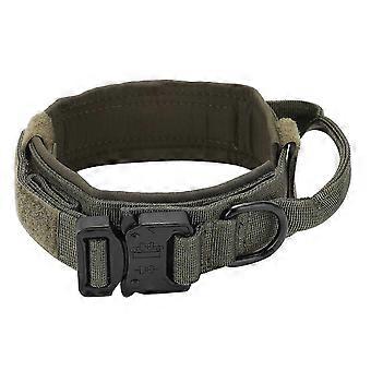 Adjustable Cotton Dog Collar Army Green