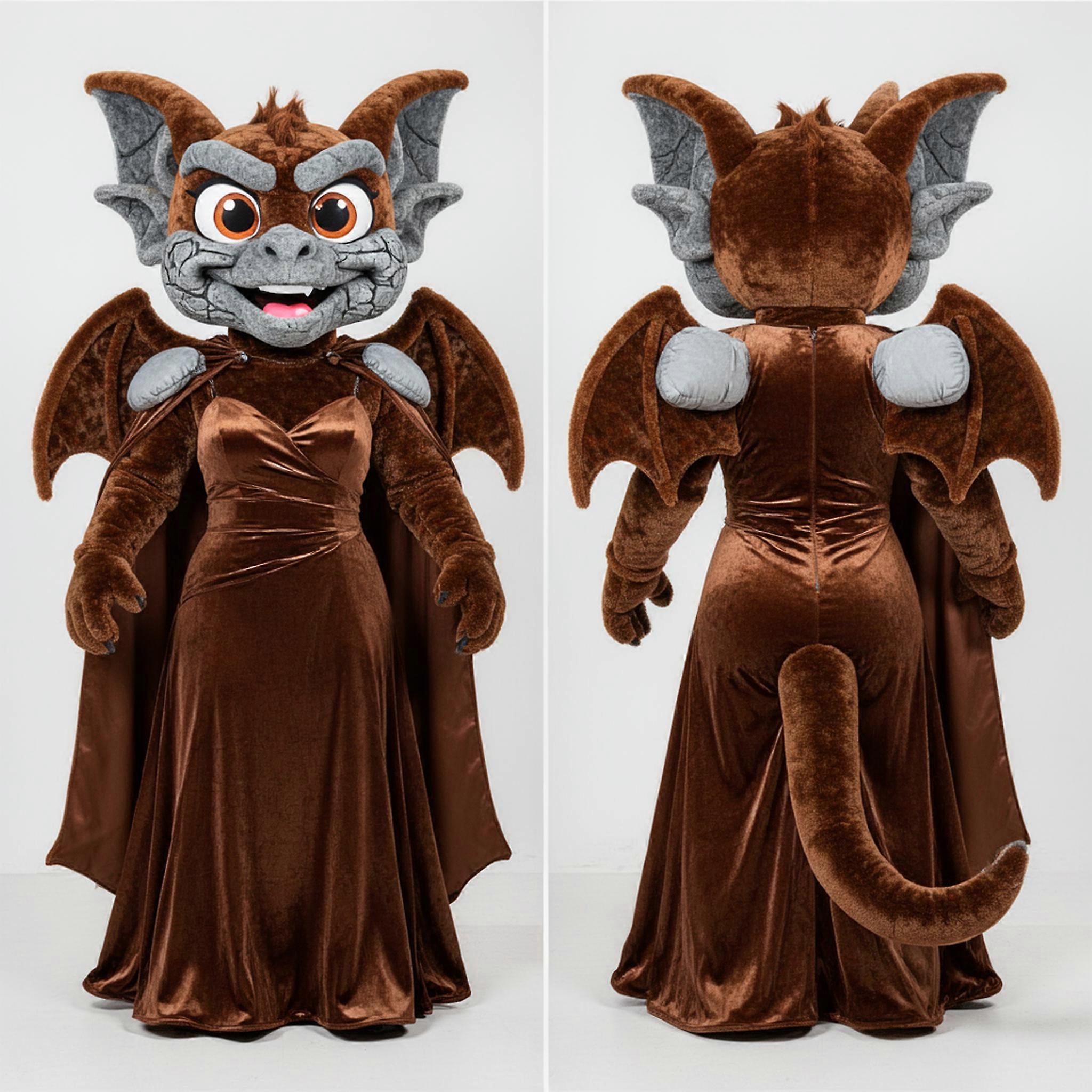 MASTICOT Velvety Brown Dramatic Gargoyle Mascot
