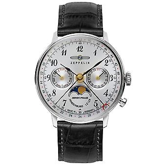 Zeppelin LZ 129 moonphase watch for Women Analog Quartz with Cowhide bracelet 7037-1