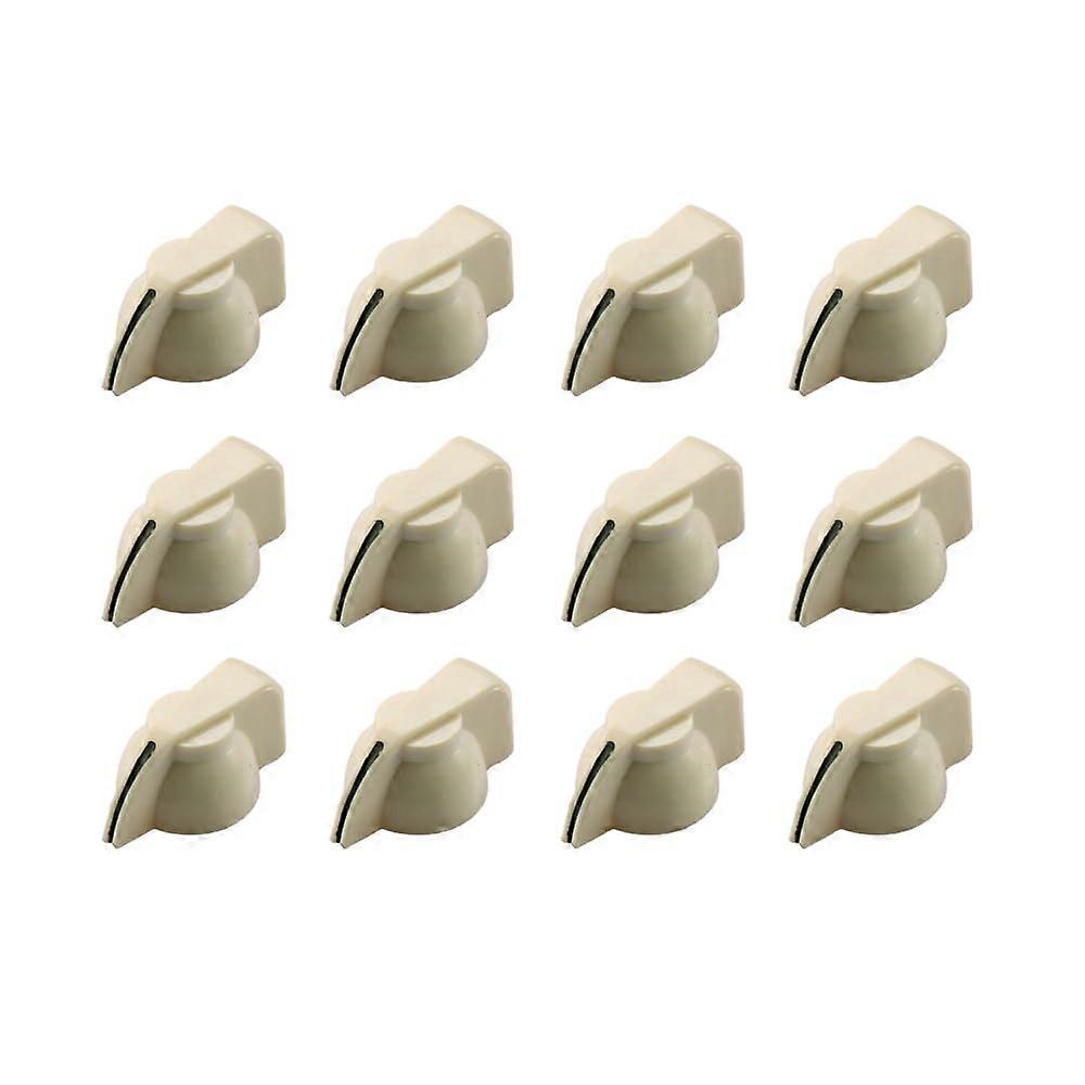 12PCS Aged White Guitar Chicken Head Knobs Set, Vintage Flat  Amp Control Knobs with Easy Grip