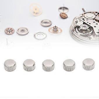 Silver Steel Flat Eyelet Watch Crown 5mm Flat Hole for Watch Repair and Replacement