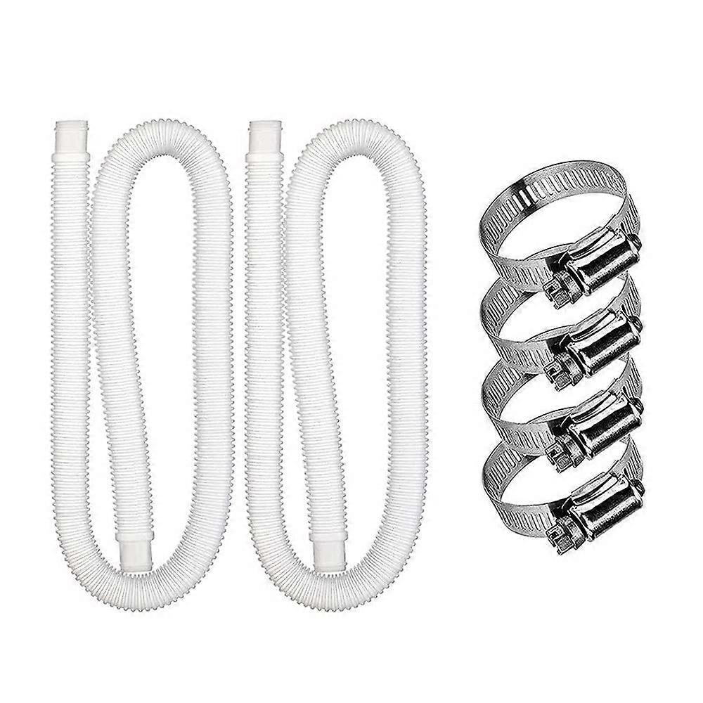 Pool Pump Hose 2 Pack White Pool Filter Replacement Hose Set Quick Replacement Uniform Design
