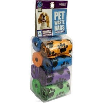 Multipet Paw Print Waste Bags, 8 Pack