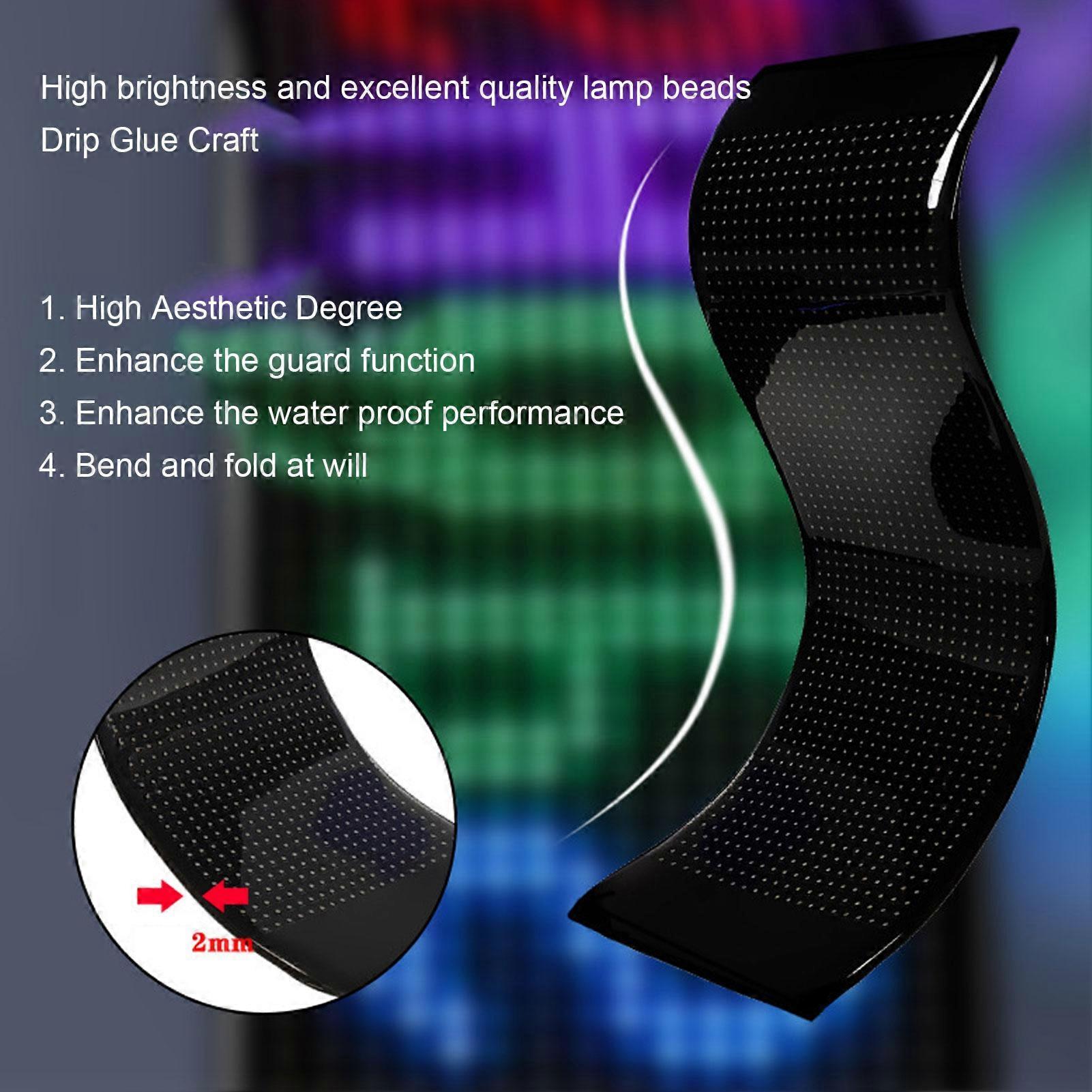 Programmable LED Display 20x64 Pixels IP65 Water Proof Soft USB 5V Bluetooth LED Matrix Panel