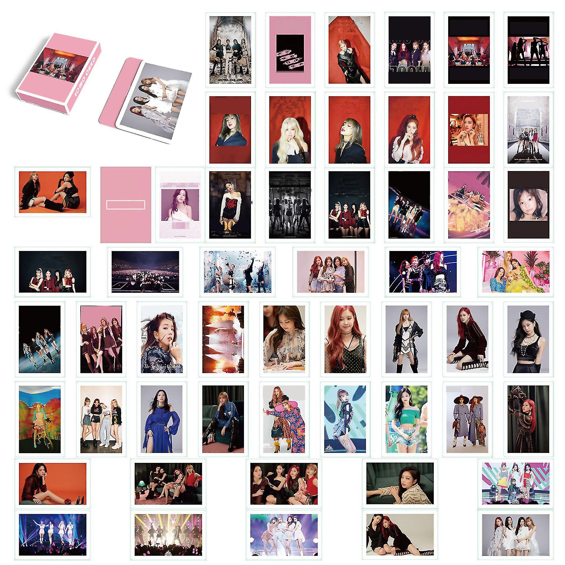 54pcs/set Kpop روز ليزا سولو بي بي ألبوم جديد عصامي ورقة لومو بطاقات الوردي بطاقة الصور ملصق بطاقة الصور لاليزا المشجعين هدية