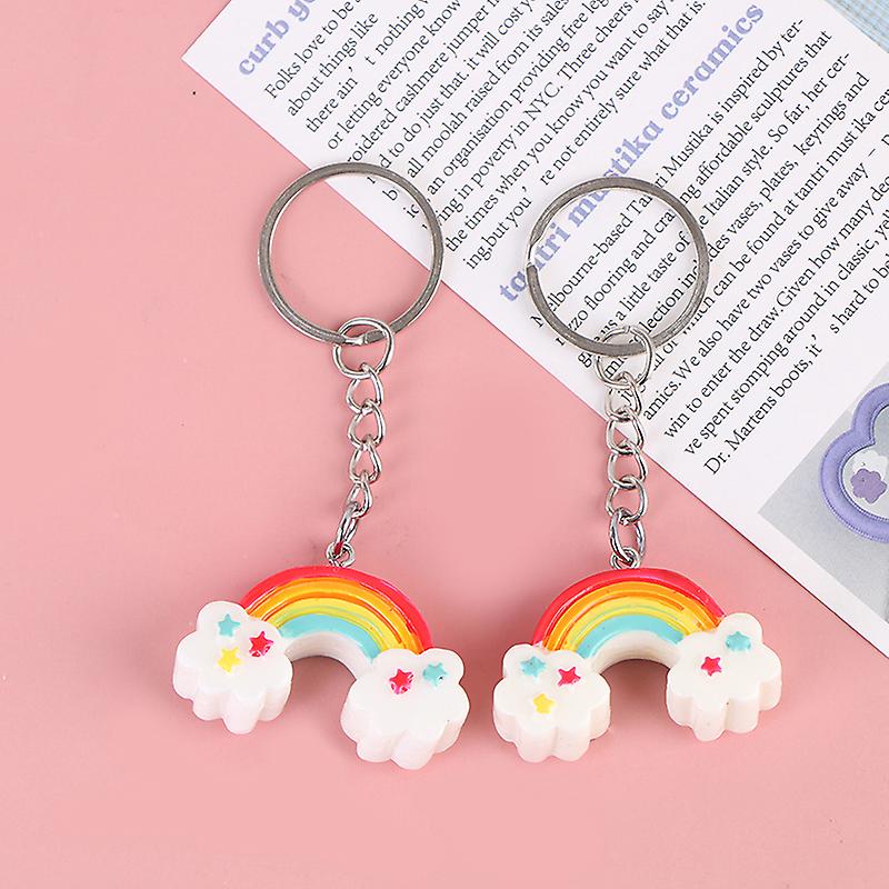 2kpl uutta söpöä hartsia Rainbow-avaimenperä riipuspussin sisustustarvikkeet Lahjat