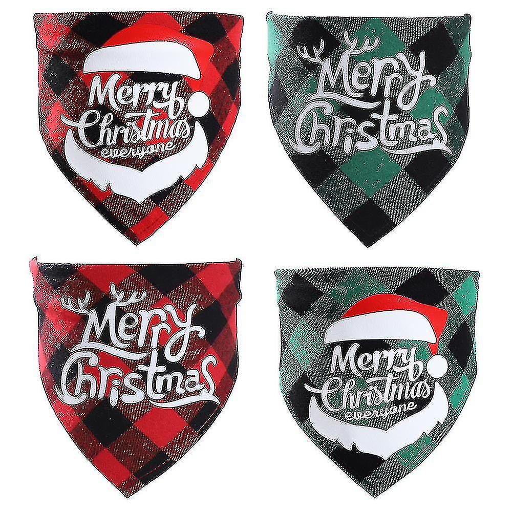 4 חבילה חג המולד כלב בנדנות חיות מחמד קישוט אביזרים לחג