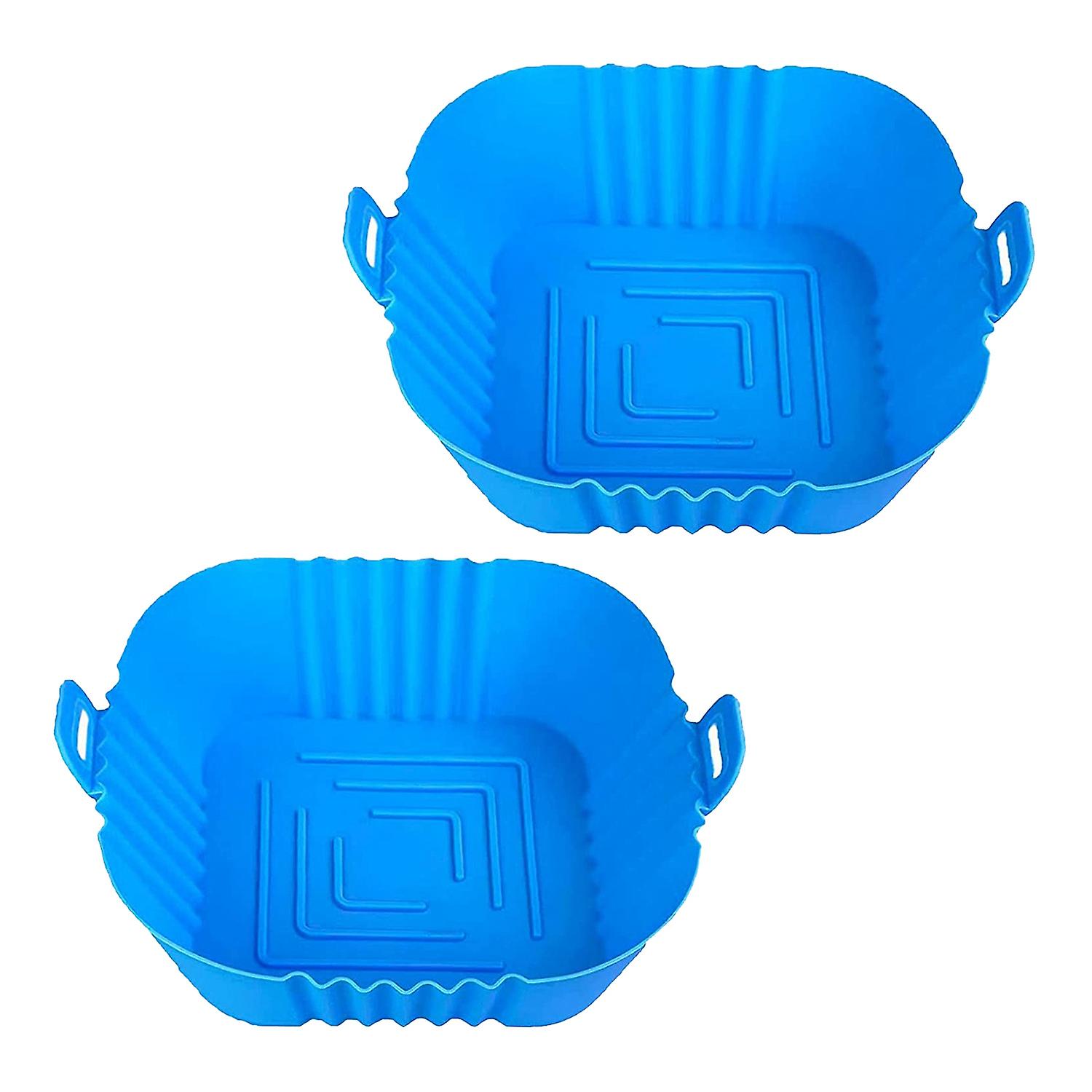 Silicone Pot, 8.5Inch Reusable Liners Square Accessories, Silicone (2 x Blue)