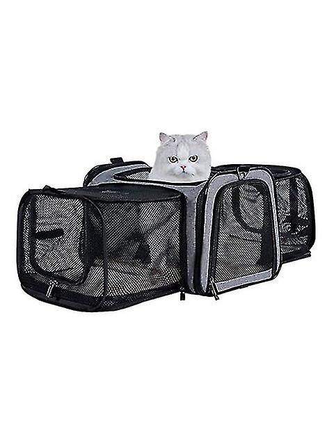 Airline Approved Solid Expandable Portable Soft Dog Carriers Carrier With 2 Large Extensions For Pets Up To 15 Pounds