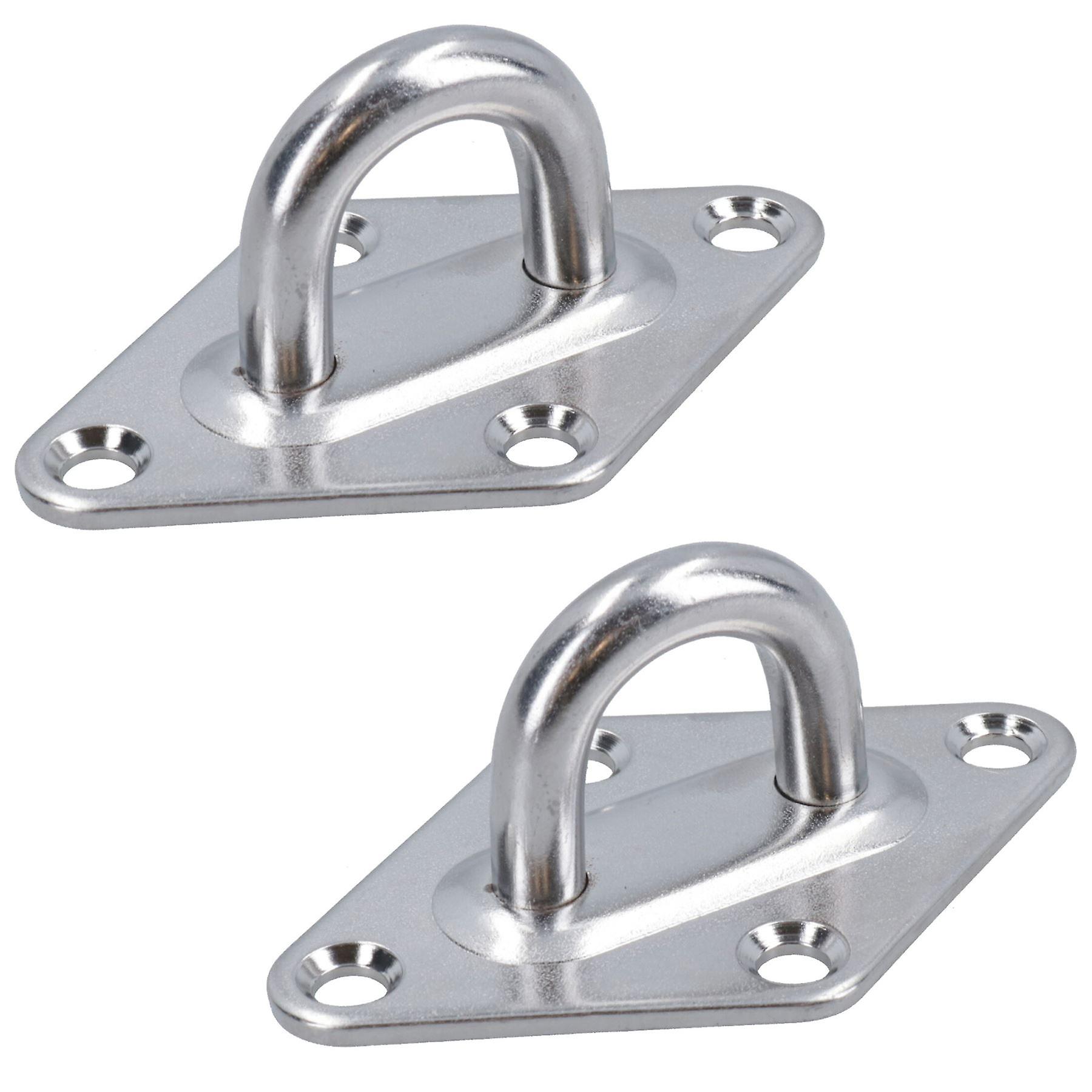2 Pack 6mm Diamond Eye Plate Tie Down Anchor Ring Stainless Steel A2